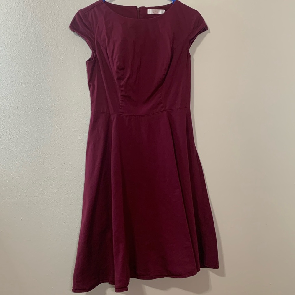 Dressystar Maroon Dress 95% Cotton Size M Used